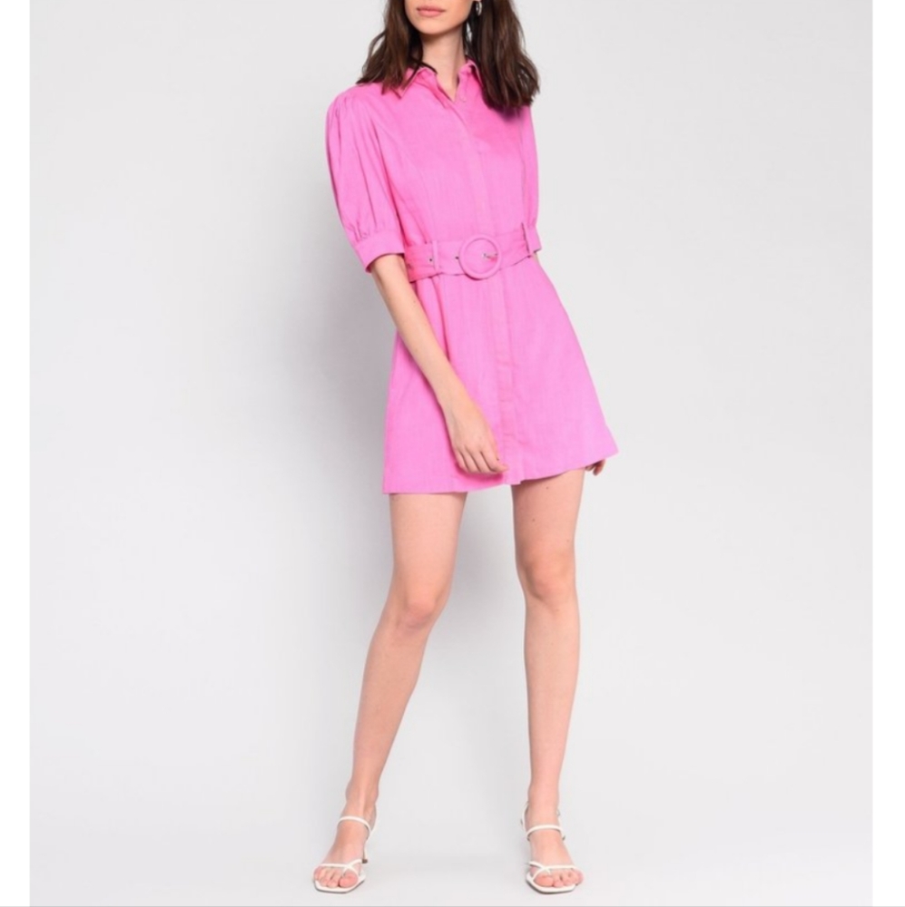 GLAMOROUS Ryder Belted Mini Dress, Pink 10